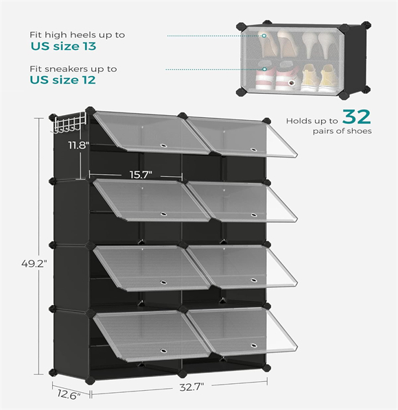 Shoe rack with cover